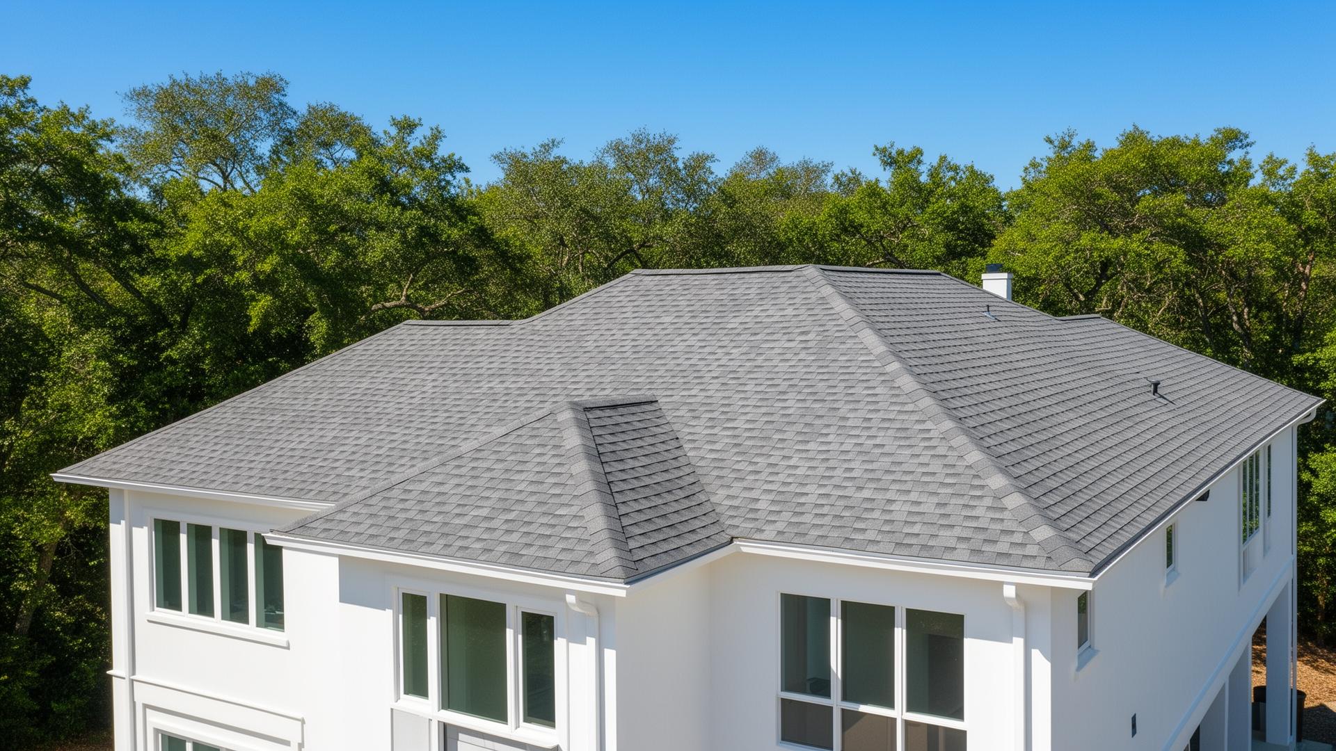 Modern home with new architectural shingle roof